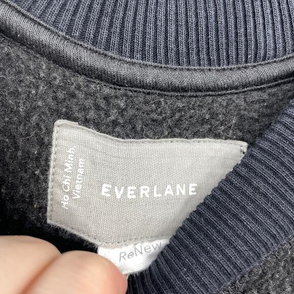 Everlane Sweatshirt Womens Small The ReNew Fleece Raglan Pullover Dark Gray - Picture 4 of 6